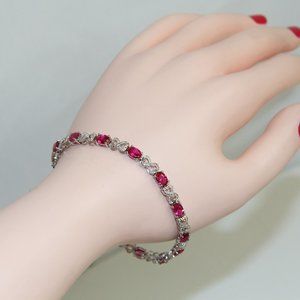 Sterling Silver Infinity Heart Tennis Bracelet